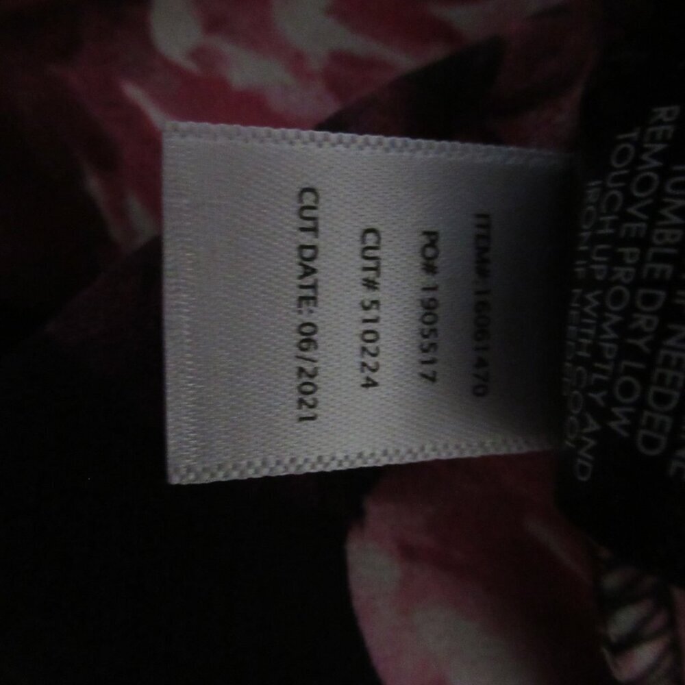 Torrid Top 1 1X Black Pink Floral Button Up Long Sleeve Boho Peasant Plus Size - Picture 7 of 7